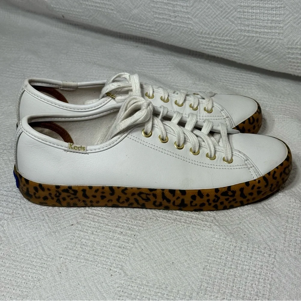 Keds Womens Kickstart Foxing Leopard Sneakers Shoes Casual - Brown, White Size 7